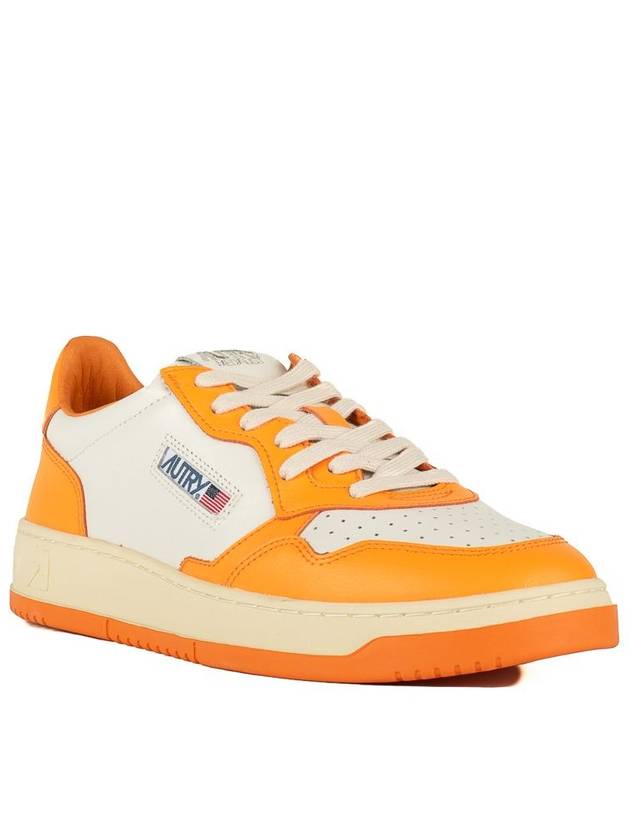 Men's Medalist Low Leather Sneakers Orange - AUTRY - BALAAN 4