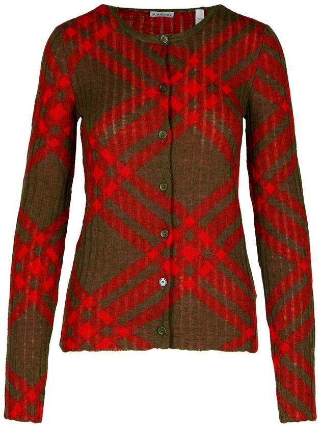 Burberry 'Check' Green Mohair Blend Sweater - BURBERRY - BALAAN 1