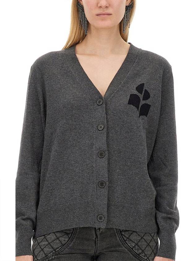 Karin Logo Cardigan Dark Grey - ISABEL MARANT ETOILE - BALAAN 5