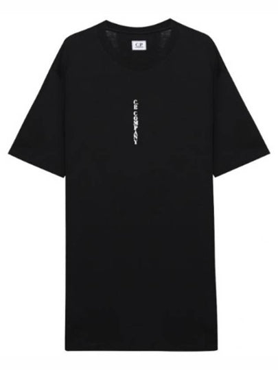 Vertical Lettering Logo Graphic Short Sleeve T-Shirt Black - CP COMPANY - BALAAN 2