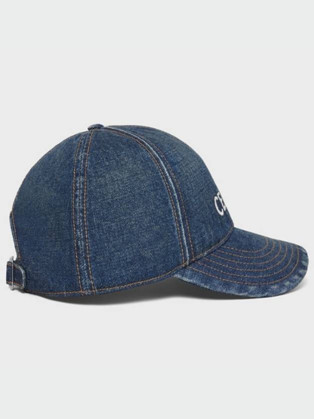 Embroidered Logo Denim Ball Cap Blue - CELINE - BALAAN 5