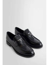 Triangle Logo Brush Leather Loafers Black - PRADA - BALAAN 7