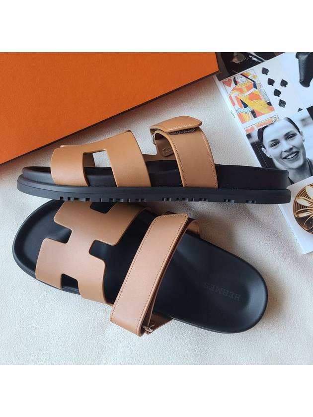 Chypre Calfskin Sandals Natural - HERMES - BALAAN 10