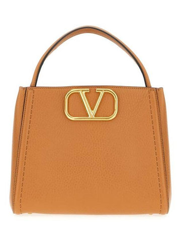 Garavani V Logo Tote Bag Almond - VALENTINO - BALAAN 1