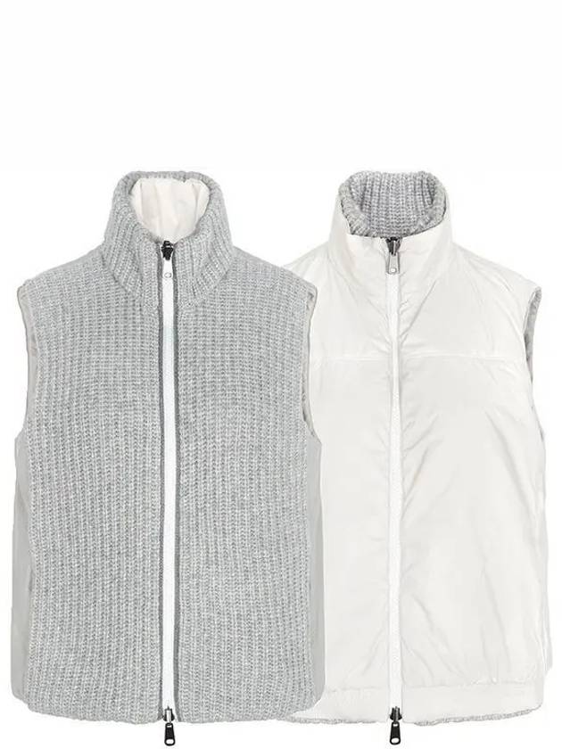 Knit Zip-Up Vest Grey - BRUNELLO CUCINELLI - BALAAN 2