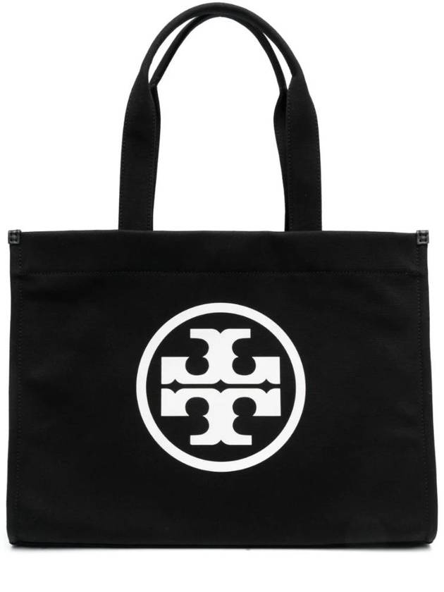 Ella Canvas Large Tote Bag Black - TORY BURCH - BALAAN 1