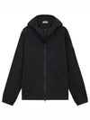 Supima Cotton Twill Stretch-TC Over Hooded Jacket Black - STONE ISLAND - BALAAN 2