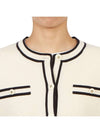 Kendra Button-Up Crew Neck Cardigan Ivory - TORY BURCH - BALAAN 9