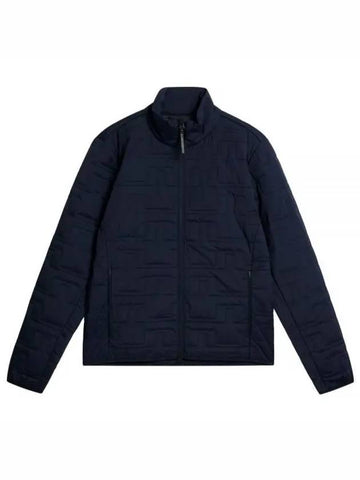 High Neck Quilted Zip-Up Jacket Navy - J.LINDEBERG - BALAAN 1