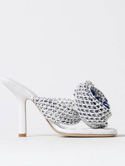 Crochet Rose Sandal Heels Optic White - BURBERRY - BALAAN 2