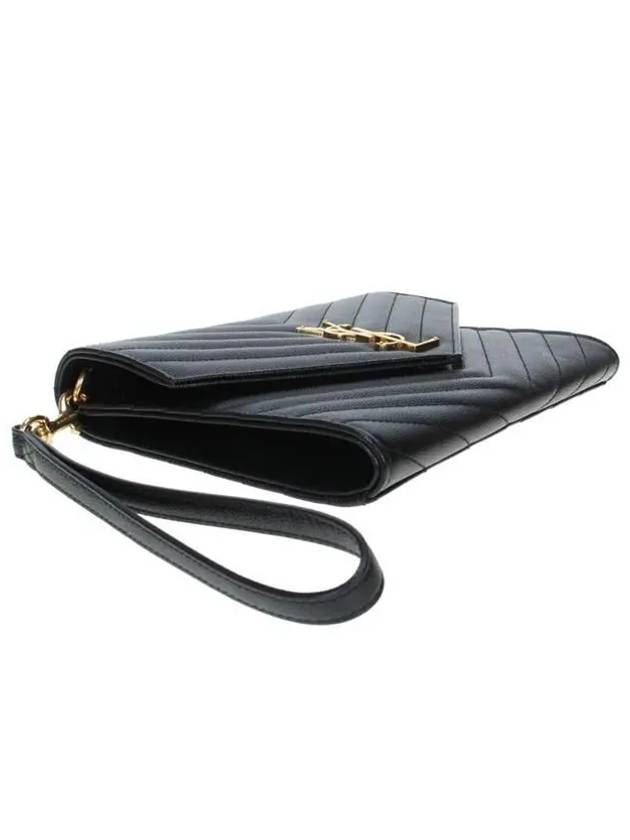 Grain De Poudre Cassandre Clutch Bag Black - SAINT LAURENT - BALAAN 6