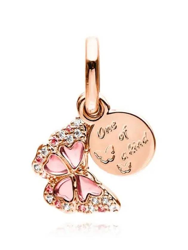 Butterfly Double Dangle Bracelet Charm Rose Gold - PANDORA - BALAAN 6