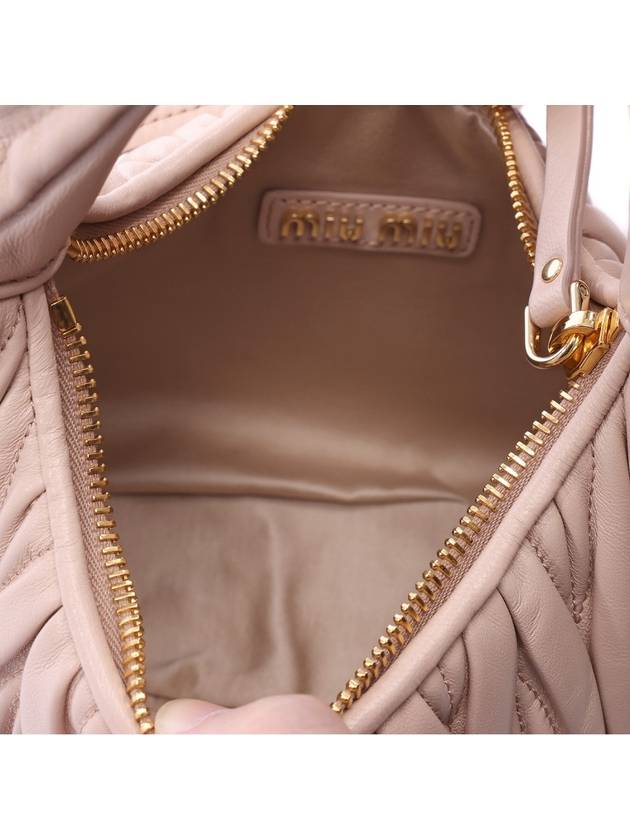 Wander Matelasse Nappa Leather Mini Hobo Tote Bag Powder Pink - MIU MIU - BALAAN 7