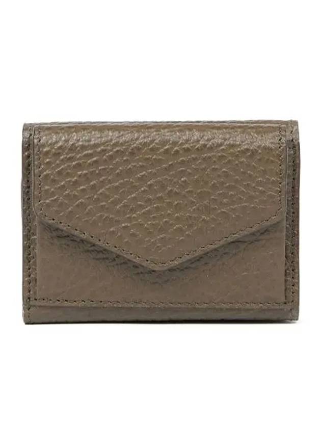 Signature Stitch Trifold Leather Half Wallet Brown - MAISON MARGIELA - BALAAN 3