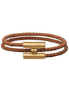 Tournis Tresse Bracelet Swift Calfskin Brushed Brown - HERMES - BALAAN.