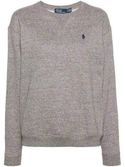 Embroidered Logo Cotton Sweatshirt Grey - POLO RALPH LAUREN - BALAAN 2