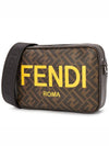 Yellow Logo FF Fabric Camera Cross Bag Brown - FENDI - BALAAN 3