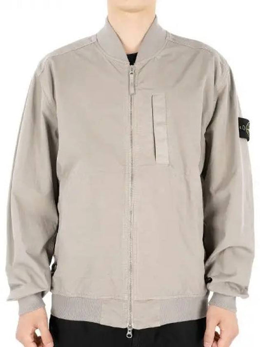 Men's Cupro Cotton Twill TC Bomber Jacket Beige - STONE ISLAND - BALAAN 2