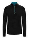 Merino Wool Zip Neck Knit Top Black - PAUL SMITH - BALAAN 2