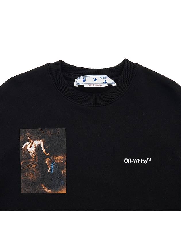 Caravaggio Slim Crew Neck Sweatshirt Black - OFF WHITE - BALAAN 5