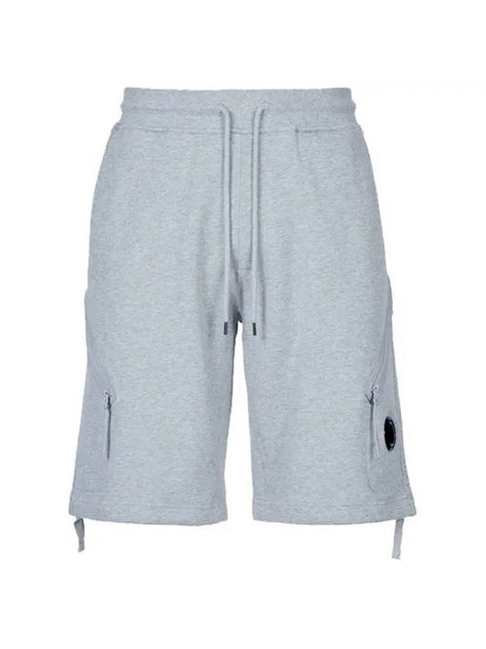 Men's Diagonal Raised Fleece Shorts Grey Melange - CP COMPANY - BALAAN 1