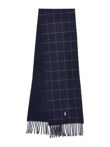 Reversible Check Muffler Hunter Navy - POLO RALPH LAUREN - BALAAN 1