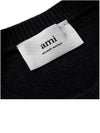 Men's Heart Logo Wool Turtleneck Black - AMI - BALAAN 8