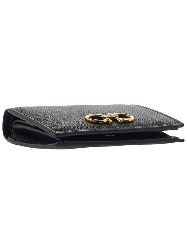 Gancini Compact Half Wallet Black - SALVATORE FERRAGAMO - BALAAN 6