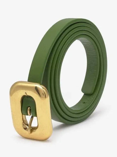 Gold Buckle Leather Belt Green - BOTTEGA VENETA - BALAAN 2