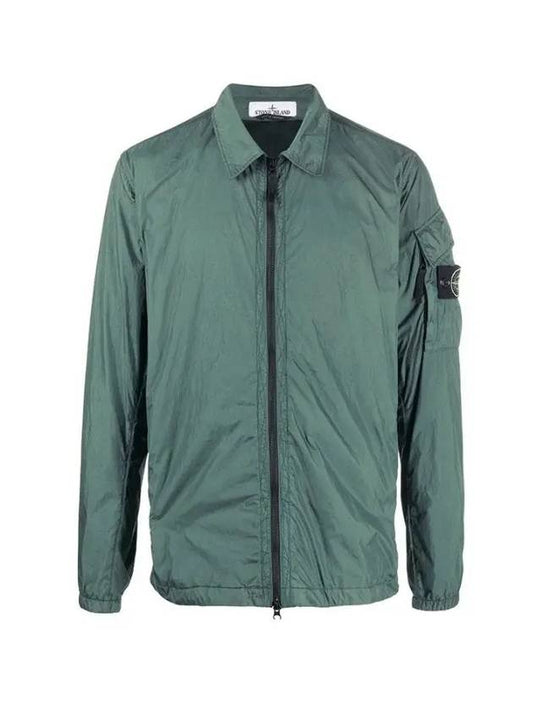 Crinkle Reps Nylon Garment Dyed Overshirt Zip Up Jacket Dark Green - STONE ISLAND - BALAAN 2