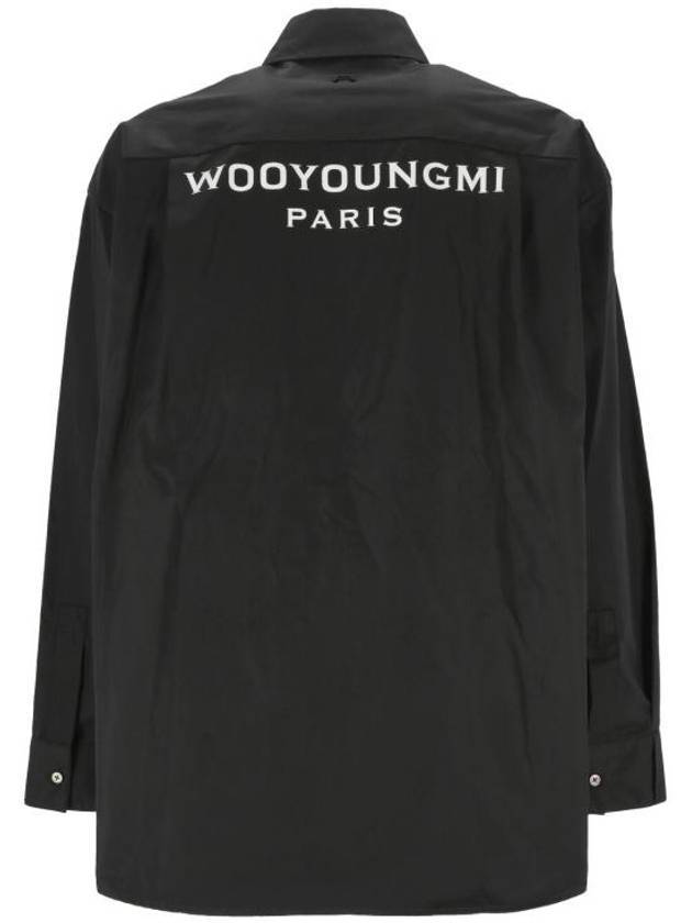 Men's Back Logo Cotton Long Sleeve Shirt Black - WOOYOUNGMI - BALAAN 1