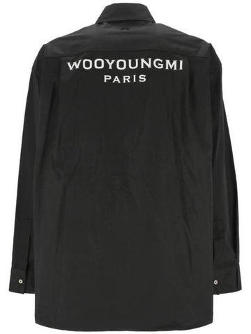 Men's Back Logo Cotton Long Sleeve Shirt Black - WOOYOUNGMI - BALAAN 1