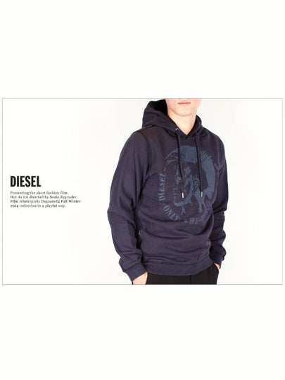 Man Mohawk Hoodie Navy 81E - DIESEL - BALAAN 2