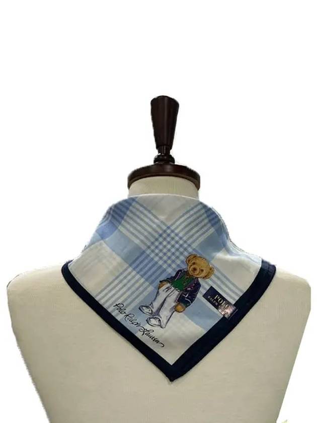 polo printing bear check pattern handkerchief blue 4 - RALPH LAUREN - BALAAN 4