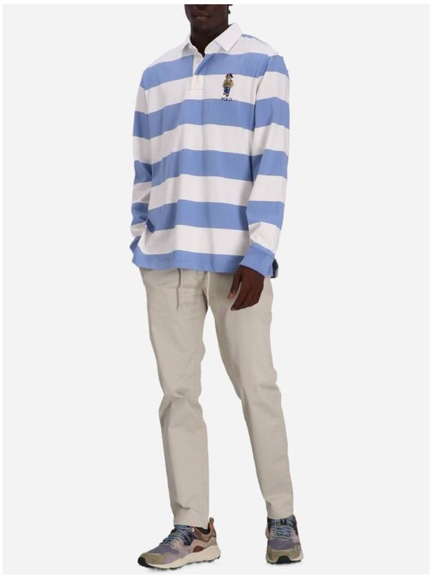 Striped Long Sleeve PK Shirt Blue - POLO RALPH LAUREN - BALAAN 3