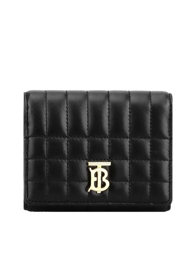 Lola Small Quilted Leather Folding Wallet Black Light Gold - BURBERRY - BALAAN 3