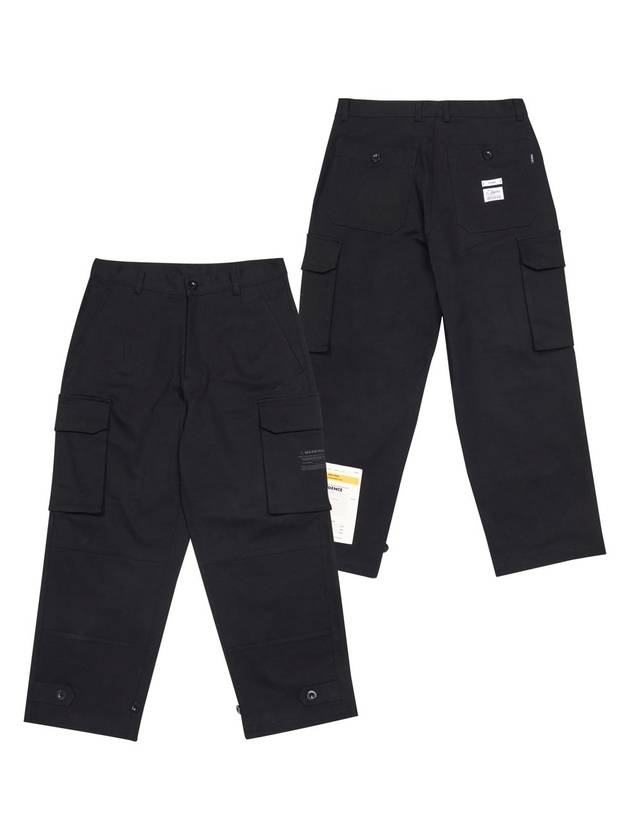 10s TWILL COTTON WIDE PARACHUTE PANTS BLACK - STIGMA - BALAAN 2