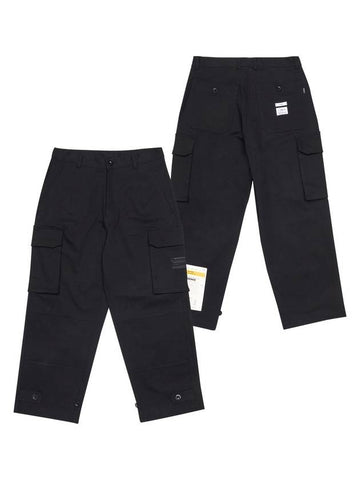 10s TWILL COTTON WIDE PARACHUTE PANTS BLACK - STIGMA - BALAAN 1