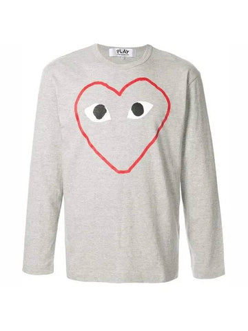 Men's Long Sleeve T-Shirt Gray - COMME DES GARCONS PLAY - BALAAN 1