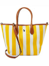 Striped Canvas Medium Tote Bag Yellow - POLO RALPH LAUREN - BALAAN 4