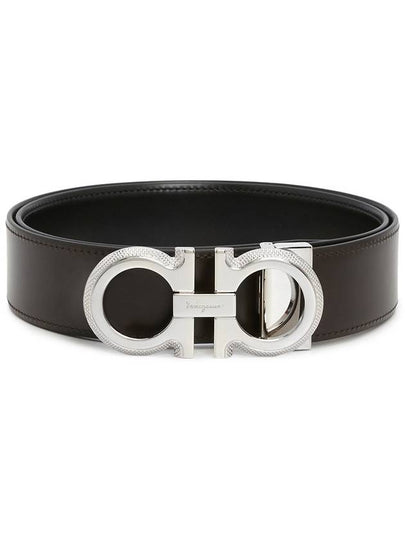 Gancini Reversible Belt Black Brown - SALVATORE FERRAGAMO - BALAAN 2