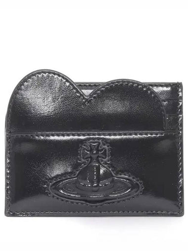 Shiny Patent Heart Card Wallet Black - VIVIENNE WESTWOOD - BALAAN 1