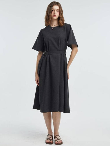 Linen Belt One Piece Charcoal - MANAVIS7 - BALAAN 1