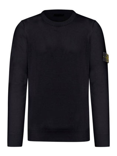 5100053 Soft Organic Cotton Small Roll Details Crewneck Sweatshirt Black - STONE ISLAND - BALAAN 2