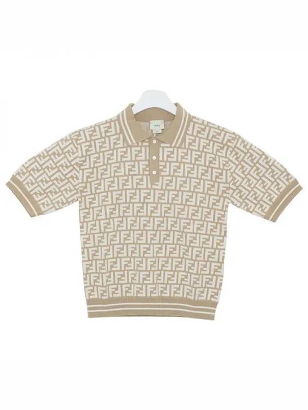 FF Logo All-Over Polo Shirt Beige - FENDI - BALAAN 2