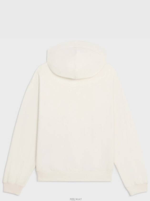 Loose Cotton Fleece Hood Dirty White - CELINE - BALAAN 4