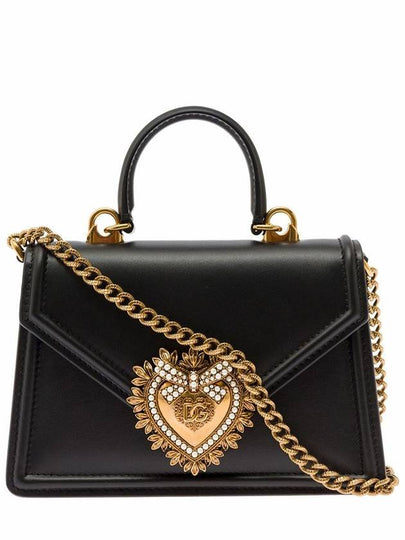 Small Smooth Calfskin Devotion Tote Bag Black - DOLCE&GABBANA - BALAAN 2