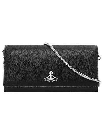 Silver Logo Chain Long Wallet Black - VIVIENNE WESTWOOD - BALAAN 2