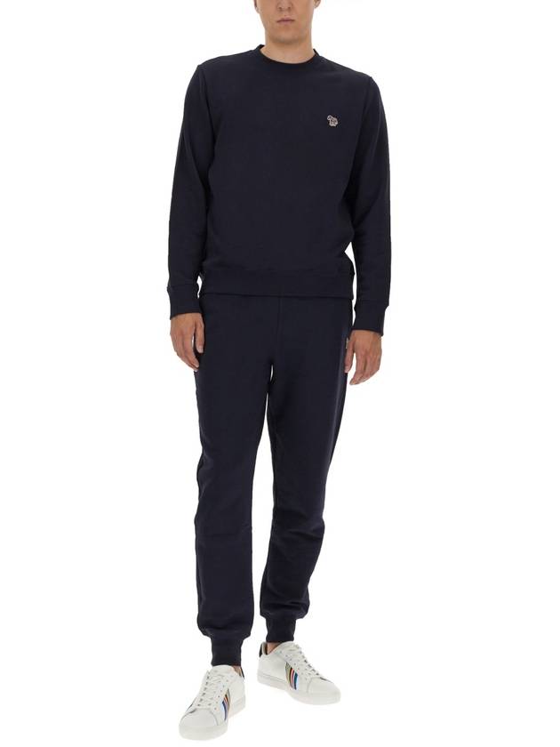 Men's Zebra Logo Jogger Pants Navy - PAUL SMITH - BALAAN 3