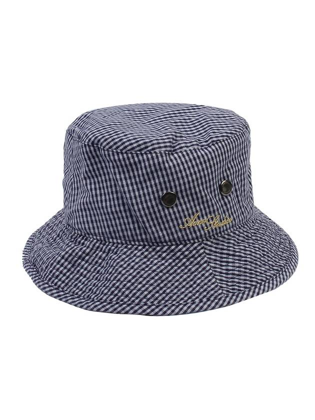Check Cotton Bucket Hat Navy - ACNE STUDIOS - BALAAN 1